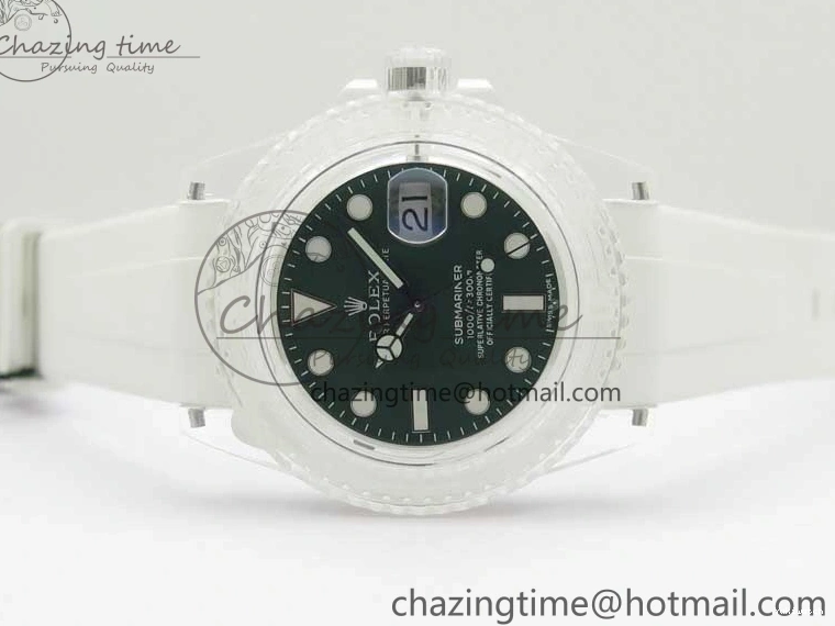 Dial Strap White Green Submariner on VR3135 3AF Transparent Best Phantomlab Edition Rubber 0217